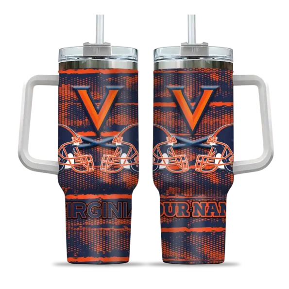 custom virginia cavaliers honey streaks blue curved tumbler best selling.webp