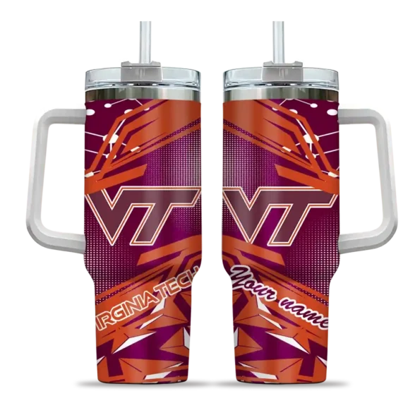 custom virginia tech hokies abstract paths maroon curved tumbler best selling.webp