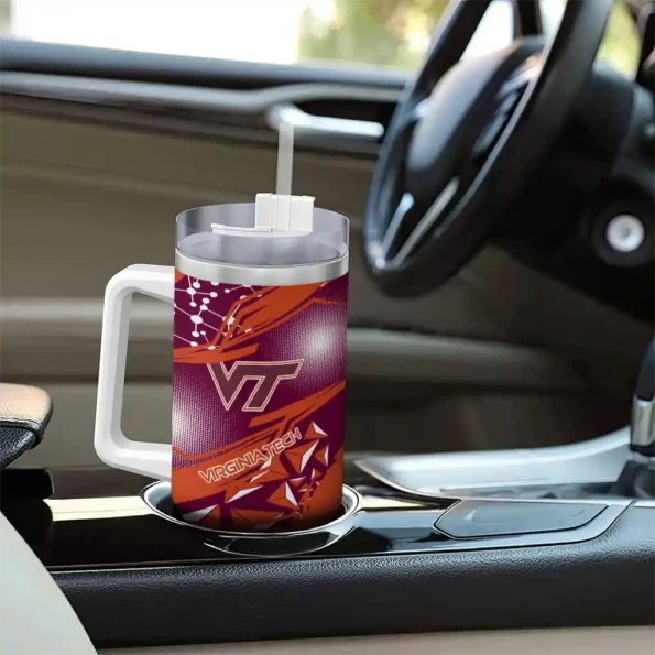 custom virginia tech hokies abstract paths maroon curved tumbler trendy.webp