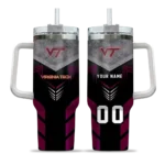 custom virginia tech hokies arrow armor maroon black curved tumbler best selling.webp