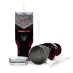 custom virginia tech hokies arrow armor maroon black curved tumbler best selling.webp