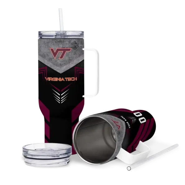 custom virginia tech hokies arrow armor maroon black curved tumbler high quality.webp