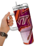 custom virginia tech hokies arrow burst maroon curved tumbler best selling.webp