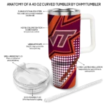 custom virginia tech hokies arrow burst maroon curved tumbler best selling.webp