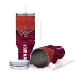 custom virginia tech hokies chevron stripe maroon curved tumbler best selling.webp