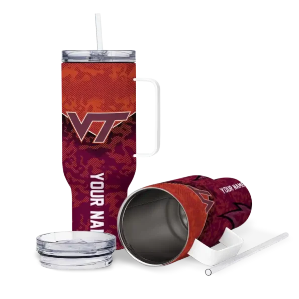 custom virginia tech hokies chevron stripe maroon curved tumbler high quality.webp