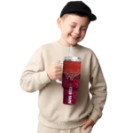custom virginia tech hokies chevron stripe maroon curved tumbler best selling.webp