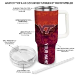 custom virginia tech hokies chevron stripe maroon curved tumbler best selling.webp