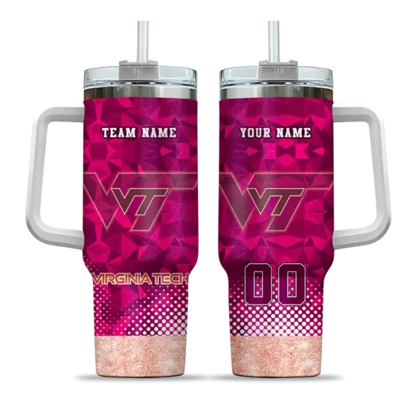custom virginia tech hokies geometric prism maroon curved tumbler best selling.webp
