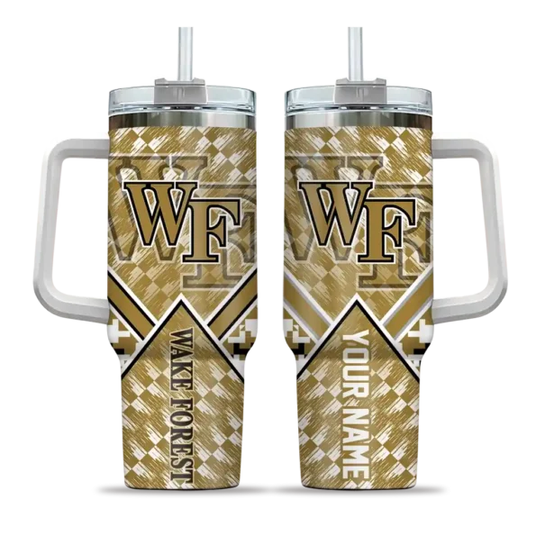 custom wake forest demon deacons chevron angle gold curved tumbler best selling.webp