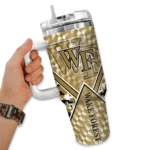 custom wake forest demon deacons chevron angle gold curved tumbler best selling.webp