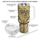 custom wake forest demon deacons chevron angle gold curved tumbler best selling.webp