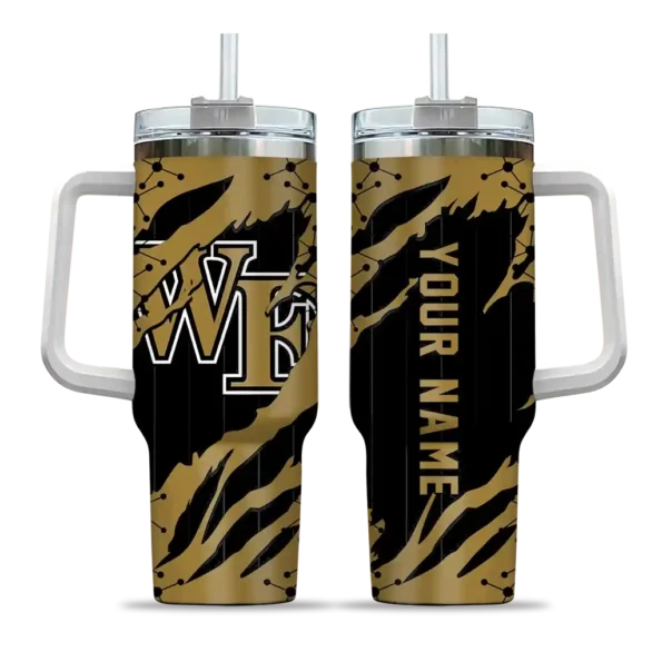 custom wake forest demon deacons claw cut gold black curved tumbler best selling.webp