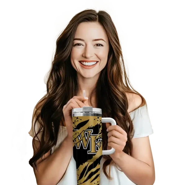 custom wake forest demon deacons claw cut gold black curved tumbler premium grade.webp