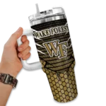custom wake forest demon deacons hex texture gold curved tumbler best selling.webp