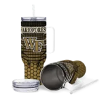 custom wake forest demon deacons hex texture gold curved tumbler best selling.webp