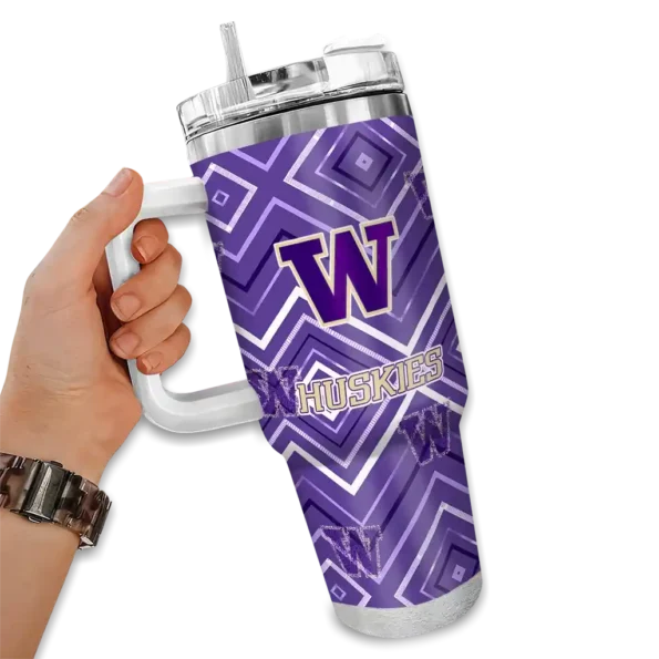 custom washington huskies bold diamonds purple curved tumbler fashion forward.webp