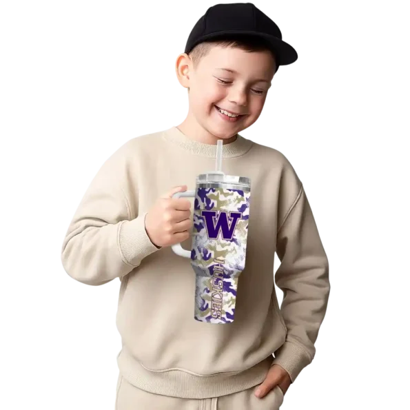 custom washington huskies camo mashup purple white curved tumbler latest model.webp