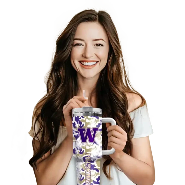 custom washington huskies camo mashup purple white curved tumbler premium grade.webp