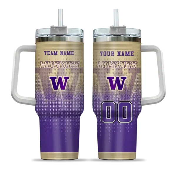 custom washington huskies gradient dots purple curved tumbler best selling.webp