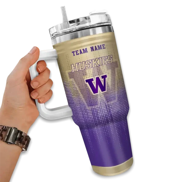 custom washington huskies gradient dots purple curved tumbler fashion forward.webp