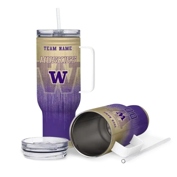custom washington huskies gradient dots purple curved tumbler high quality.webp