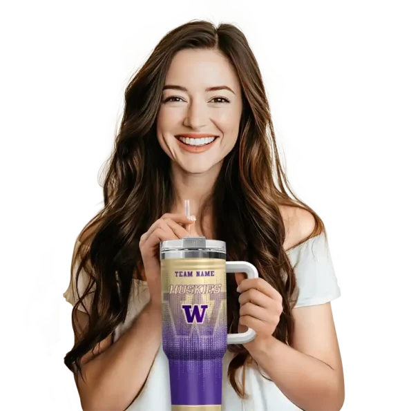 custom washington huskies gradient dots purple curved tumbler premium grade.webp