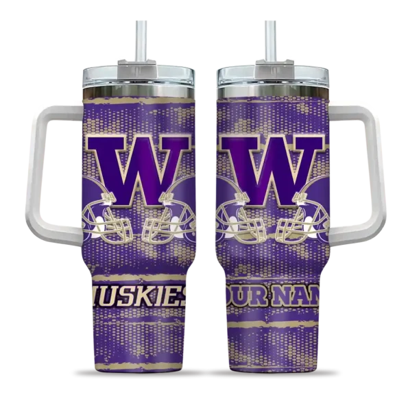 custom washington huskies honey streaks purple curved tumbler best selling.webp