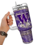 custom washington huskies honey streaks purple curved tumbler best selling.webp
