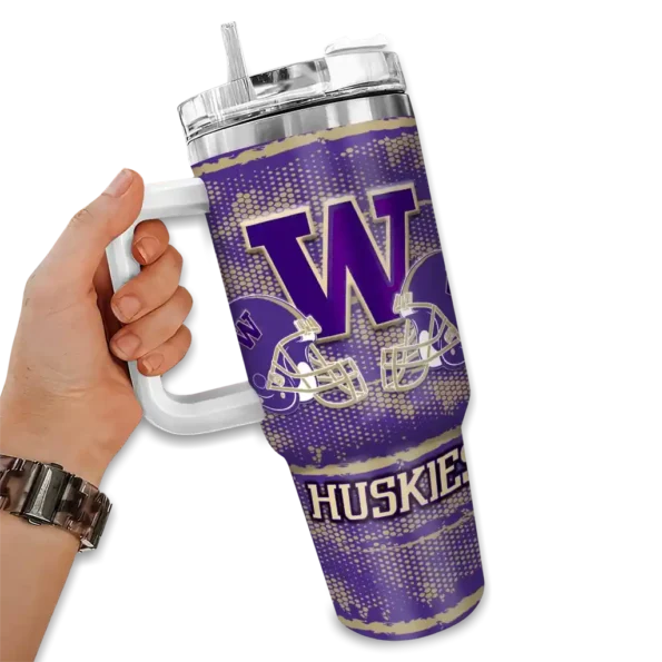 custom washington huskies honey streaks purple curved tumbler fashion forward.webp
