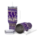 custom washington huskies honey streaks purple curved tumbler best selling.webp