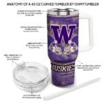 custom washington huskies honey streaks purple curved tumbler best selling.webp