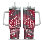 custom washington state cougars abstract paths crimson curved tumbler best selling.webp