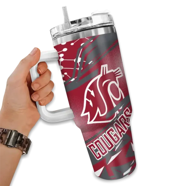 custom washington state cougars abstract paths crimson curved tumbler fashion forward.webp