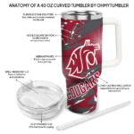 custom washington state cougars abstract paths crimson curved tumbler best selling.webp