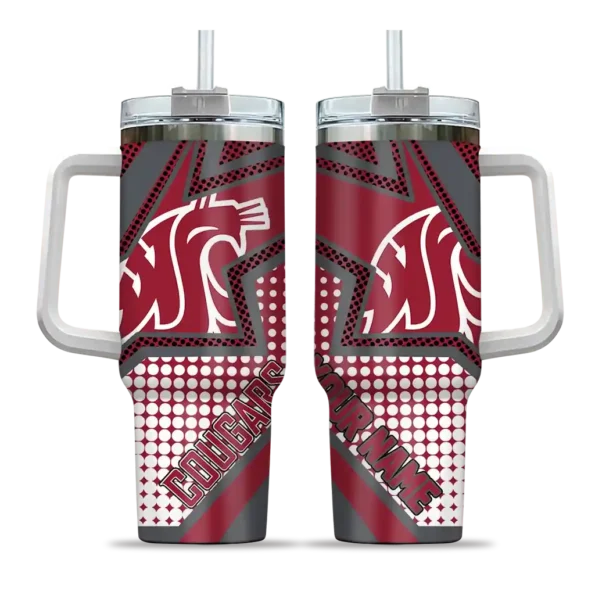 custom washington state cougars arrow burst crimson curved tumbler best selling.webp