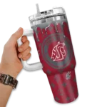 custom washington state cougars bullseye drips crimson curved tumbler best selling.webp