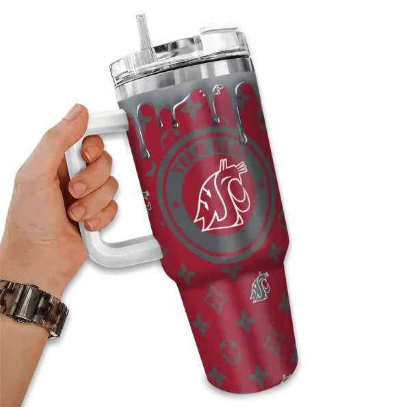 custom washington state cougars bullseye drips crimson curved tumbler fashion forward.webp