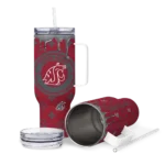 custom washington state cougars bullseye drips crimson curved tumbler best selling.webp