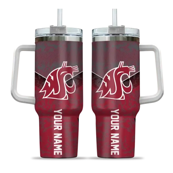 custom washington state cougars chevron stripe crimson curved tumbler best selling.webp