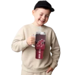 custom washington state cougars chevron stripe crimson curved tumbler best selling.webp