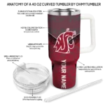 custom washington state cougars chevron stripe crimson curved tumbler best selling.webp