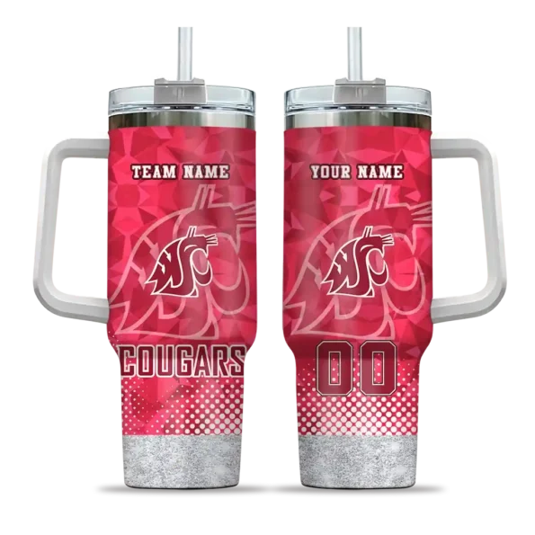 custom washington state cougars geometric prism crimson curved tumbler best selling.webp