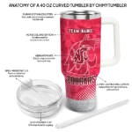 custom washington state cougars geometric prism crimson curved tumbler best selling.webp