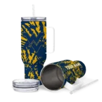 custom west virginia mountaineers burst swirl blue curved tumbler best selling.webp
