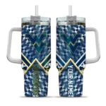 custom west virginia mountaineers chevron angle blue curved tumbler best selling.webp