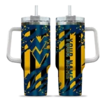 custom west virginia mountaineers claw cut blue black curved tumbler best selling.webp