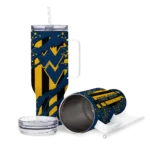 custom west virginia mountaineers claw cut blue black curved tumbler best selling.webp