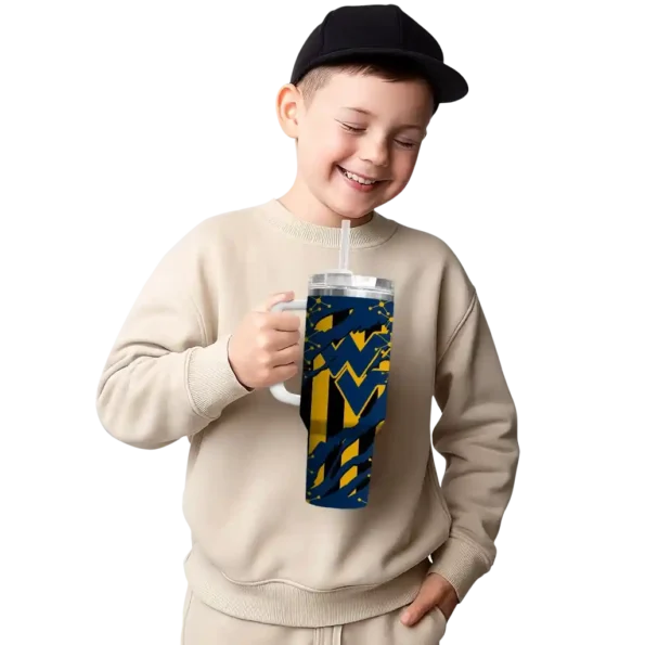 custom west virginia mountaineers claw cut blue black curved tumbler latest model.webp