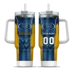 custom west virginia mountaineers hexagon armor blue curved tumbler best selling.webp